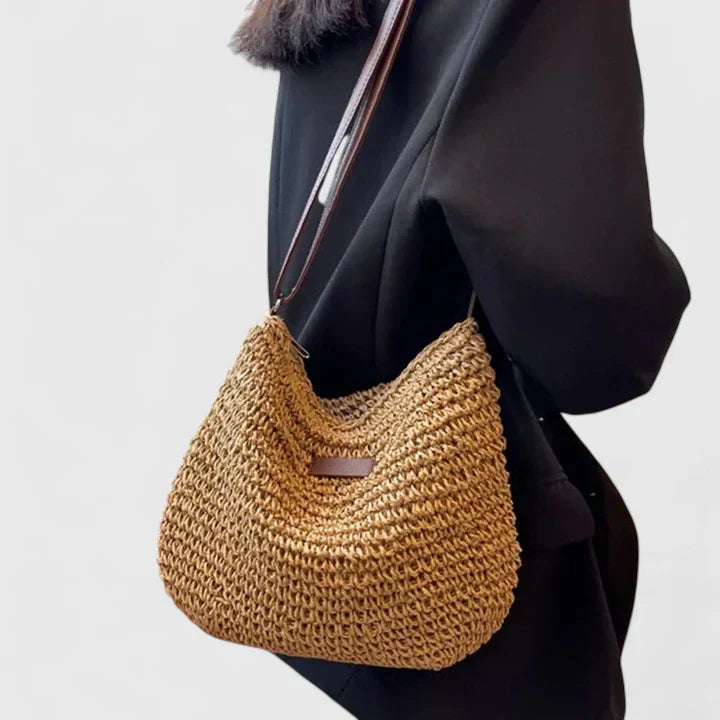 Damen Schultertasche Natürlich Leder