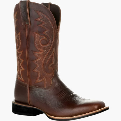 Herren Cowboy-Stiefel Westernstil Leder Braun - Norvielle