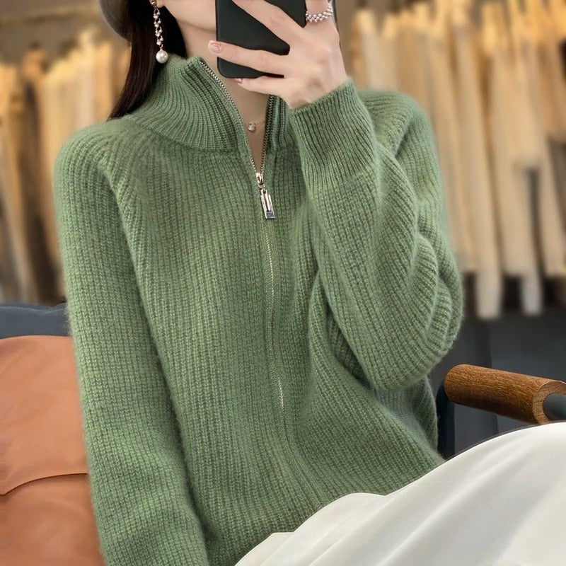 Eleganter Damen Cardigan mit Reißverschluss