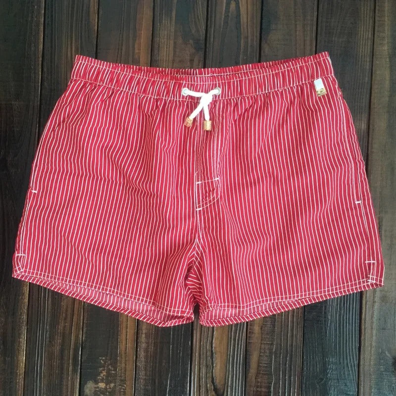 Herren Badeshorts Streifen Baumwolle Bequem
