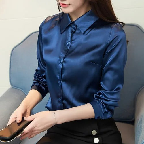 Norvielle Damenbluse Seidensatin Eleganz