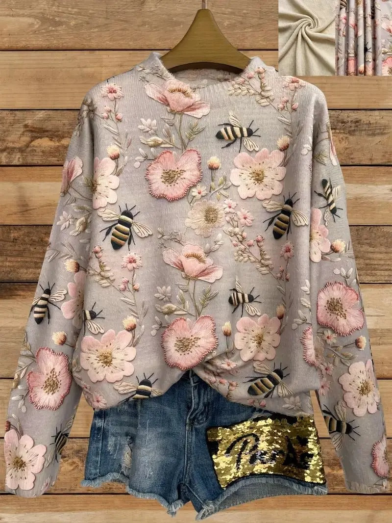 Norvielle Damen Pullover Bedruckt