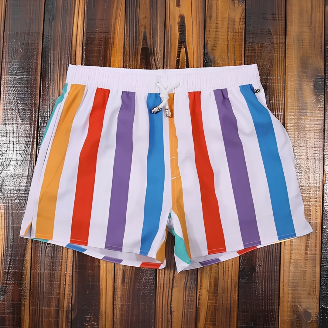 Gildar Herren Shorts Gestreift Sommer Leicht