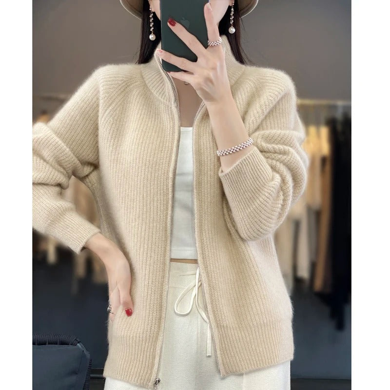 Eleganter Damen Cardigan mit Reißverschluss