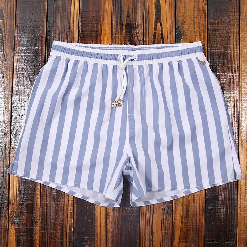 Herren Badeshorts Streifen Baumwolle Bequem