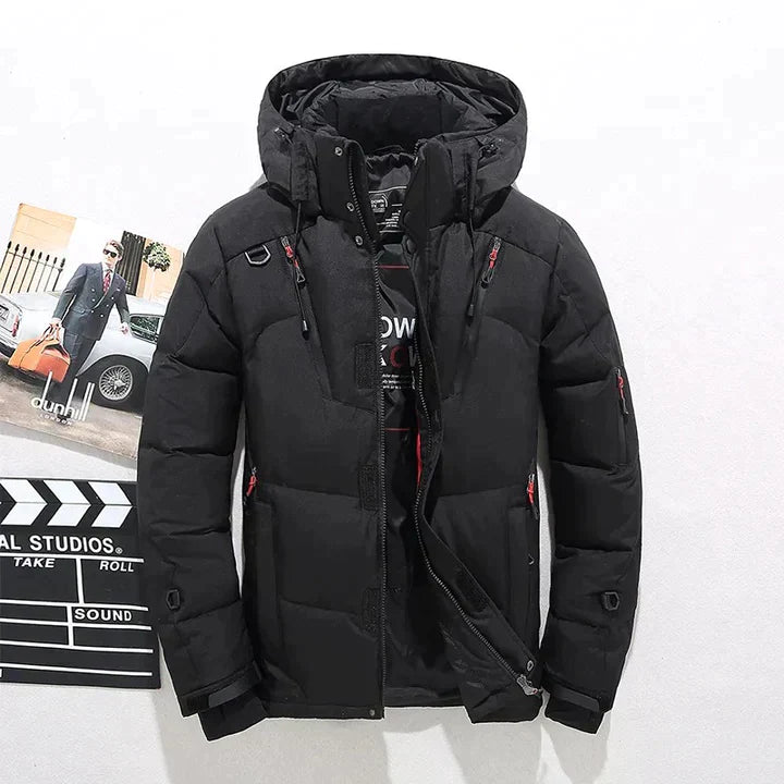 Herren Steppjacke Stehkragen Reißverschluss Warm Wattiert