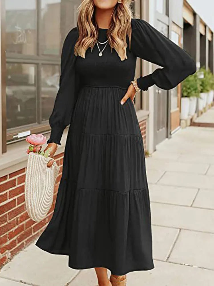 Damen Midi-Kleid Langärmlig mit Jackett - Norvielle