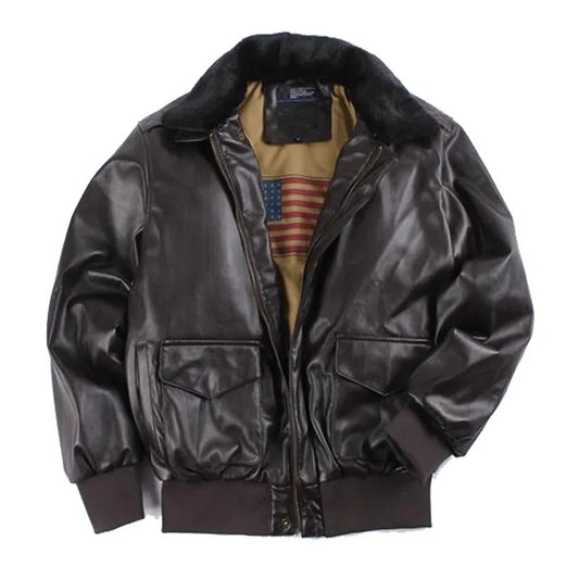 Norvielle Herren Leder Motorradjacke Vintage Winter Schwarz - Norvielle