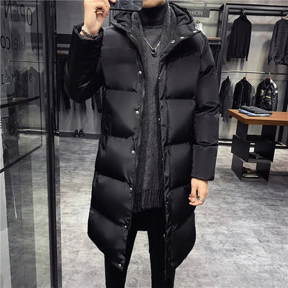 Herren Pufferjacke Lang Größe Volumenstruktur