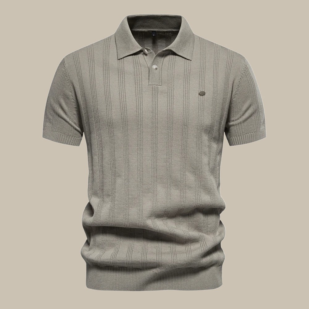Elegantes Herren Polo-Shirt Feine Struktur Klassischer Kragen