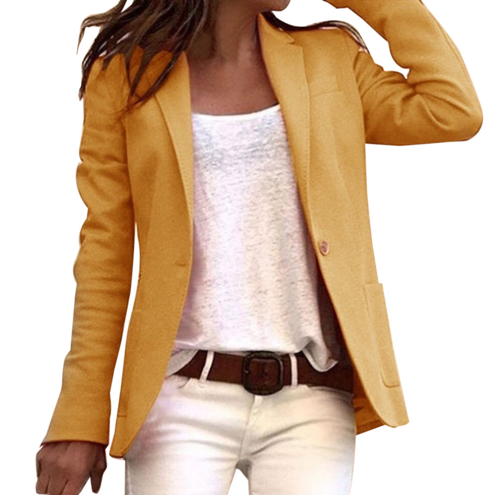 Damen Blazer Schmale Passform Langärmlig