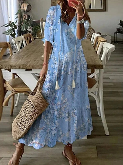 Damen Boho Kleid Bauchfreundlich