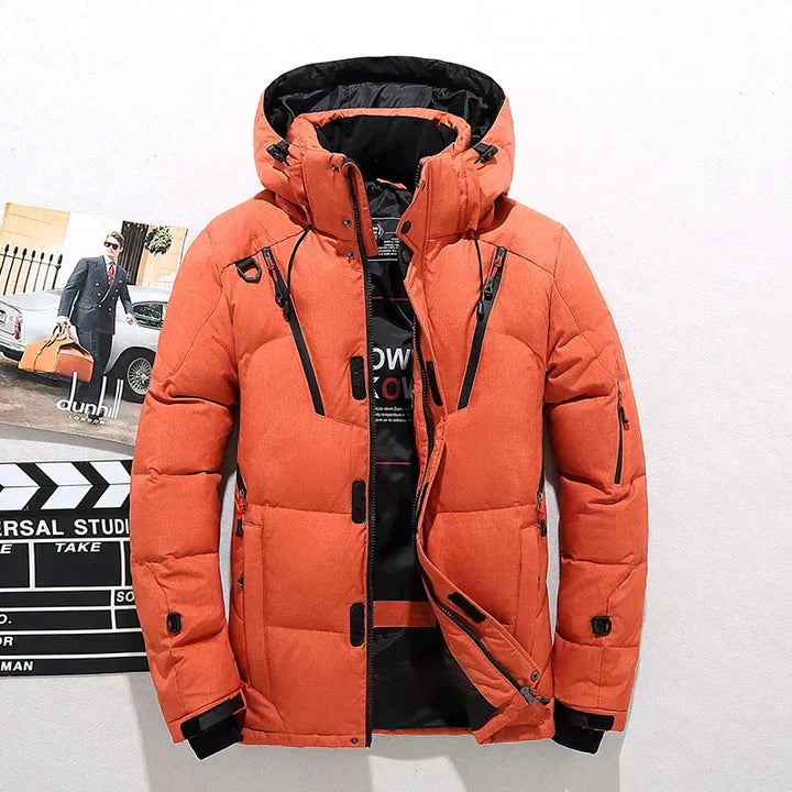 Herren Steppjacke Stehkragen Reißverschluss Warm Wattiert