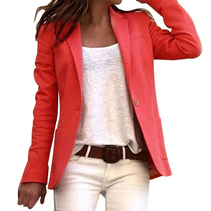 Damen Blazer Schmale Passform Langärmlig