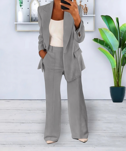 Norvielle Damen Blazer Set mit weiten Hosen