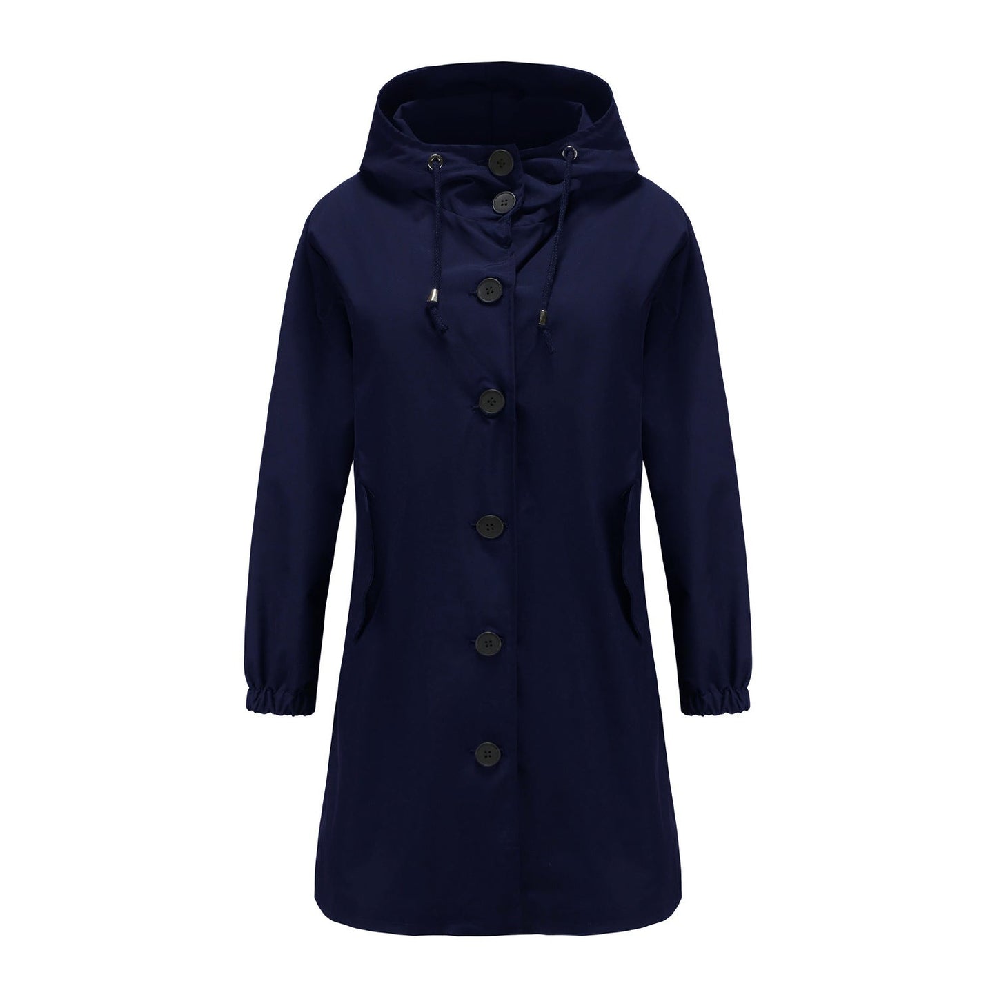 Herren Regenjacke Kapuze Lang Lockere Passform