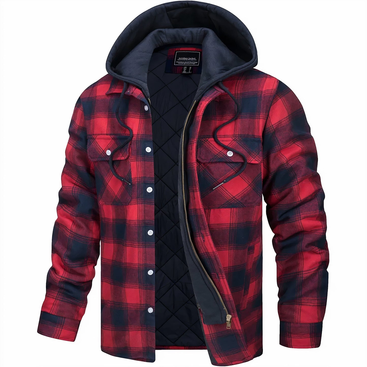 Herren Karierte Reißverschlussjacke
