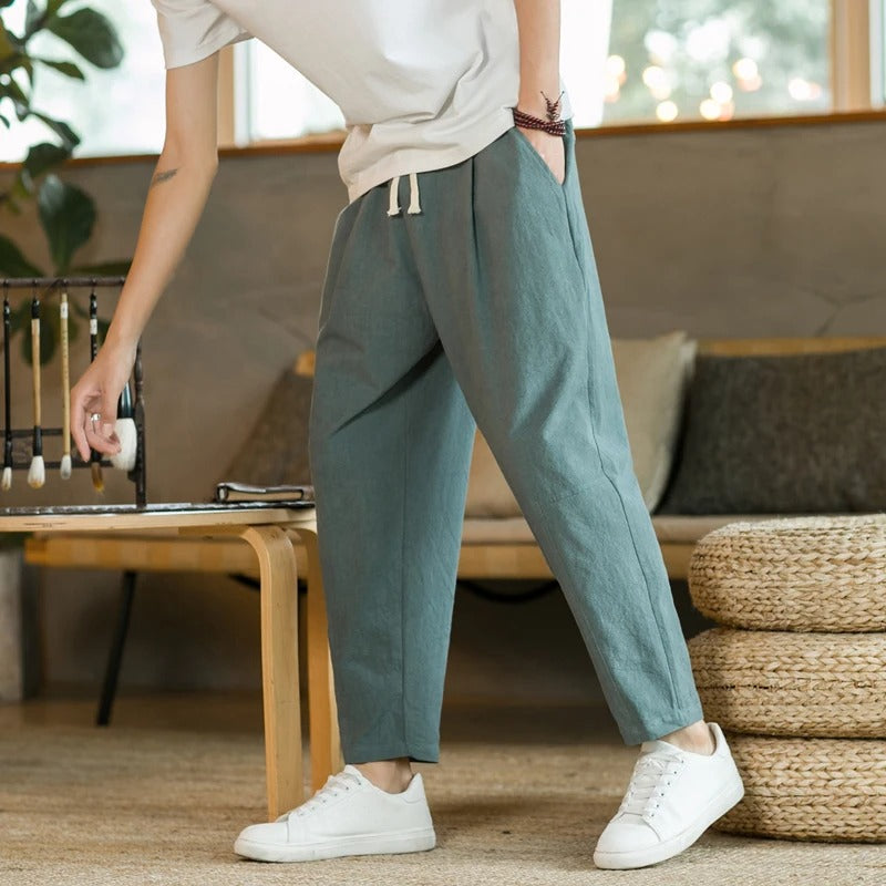 Herren Sommerhose Leicht Baumwolle Beige
