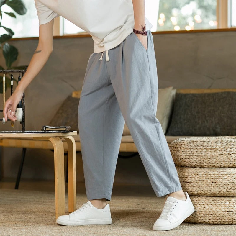 Herren Sommerhose Leicht Baumwolle Beige