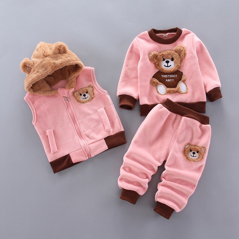 Kinder Winteroutfit 3-teilig Warm mit Kapuze und Ohrenschutz wird