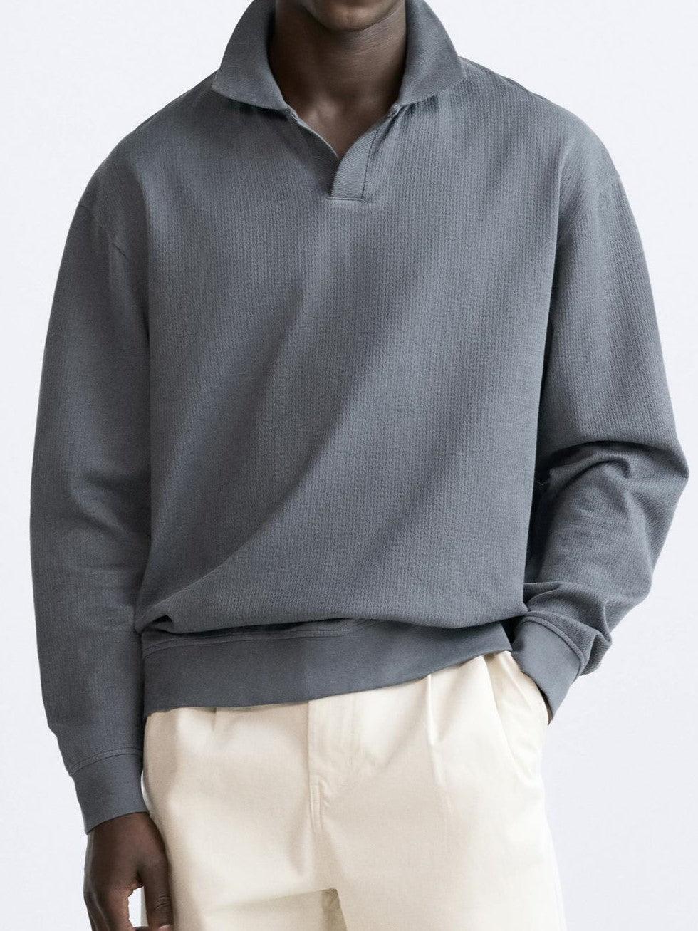 Beige Pullover Damen Polokragen Lässig Eleganz