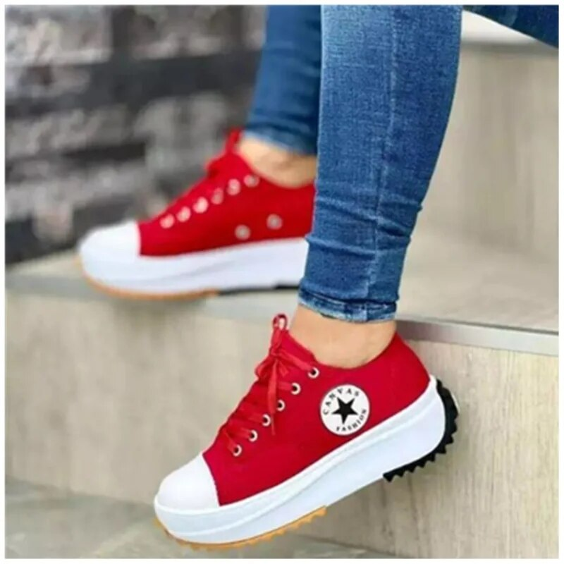 Damen Sneaker Flach Bequem