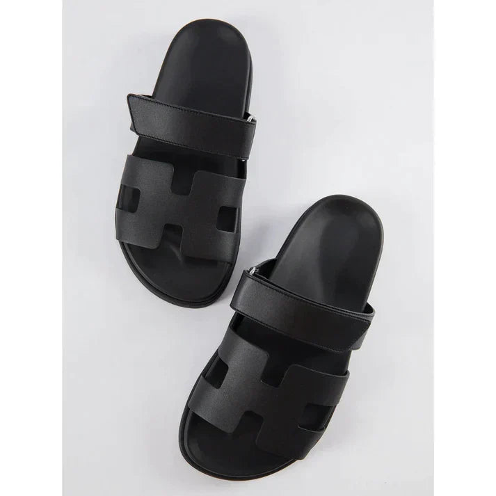 Elegante Milano Damen Slipper Italienischer Stil Leder
