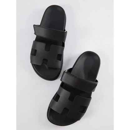 Elegante Milano Damen Slipper Italienischer Stil Leder