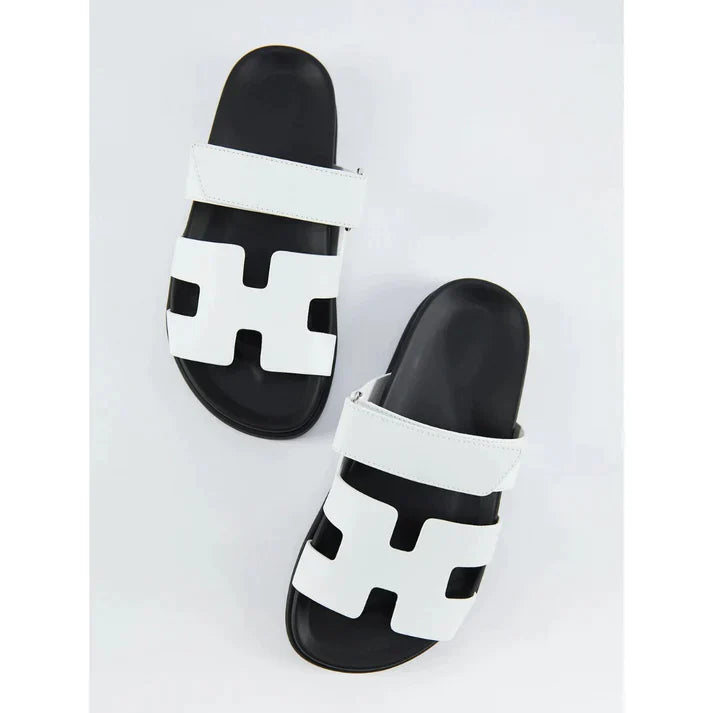 Elegante Milano Damen Slipper Italienischer Stil Leder