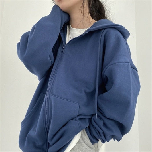 Almira Damen Oversized Parka Kapuze Taschen Bequem Schwarz - Norvielle