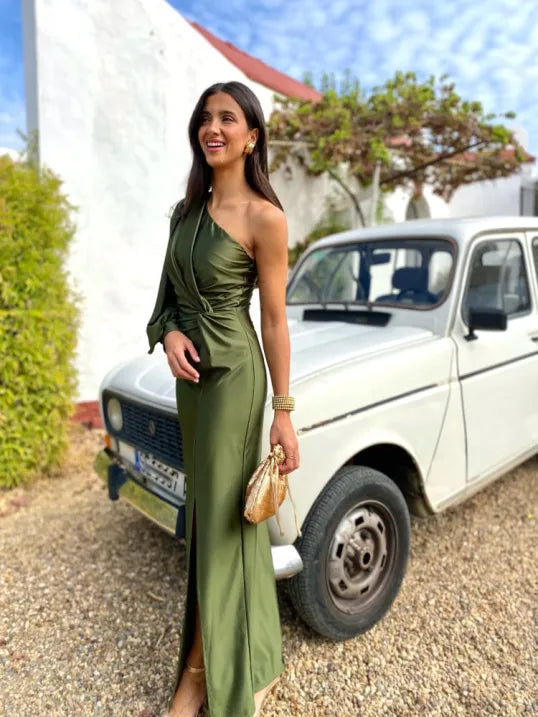Damen Abendkleid One-Shoulder Elegantes Design