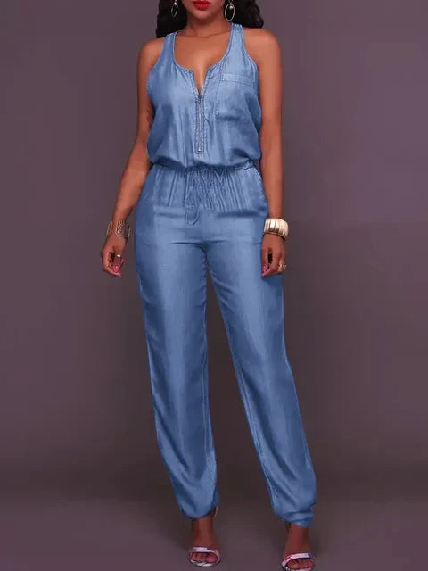 Norvielle Damen Jeans-Jumpsuit