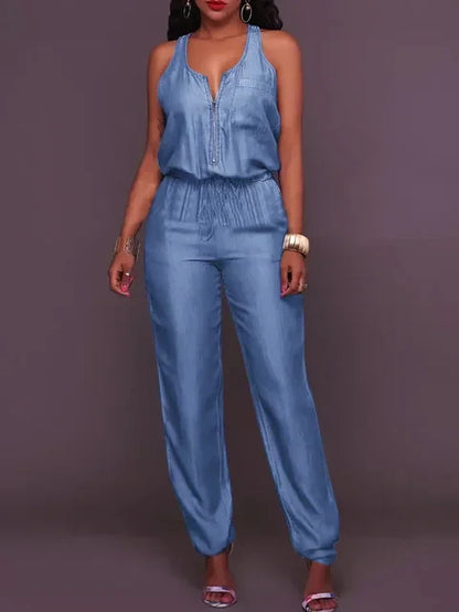 Norvielle Damen Jeans-Jumpsuit