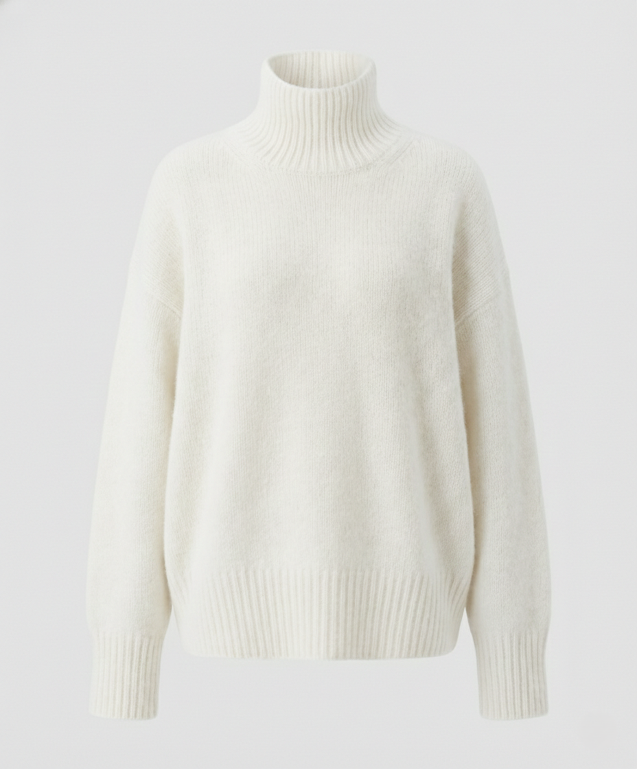 Damen Cashmere Rollkragenpullover Warm Beige