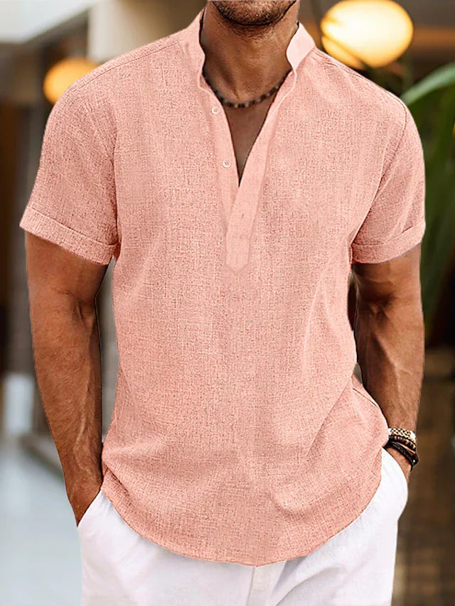 Herren Sommer Henley Kurzarmshirt - Norvielle