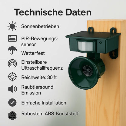 Vogelabwehrgerät für Balkon und Garten, Tauben Vertreiben, Ultraschall