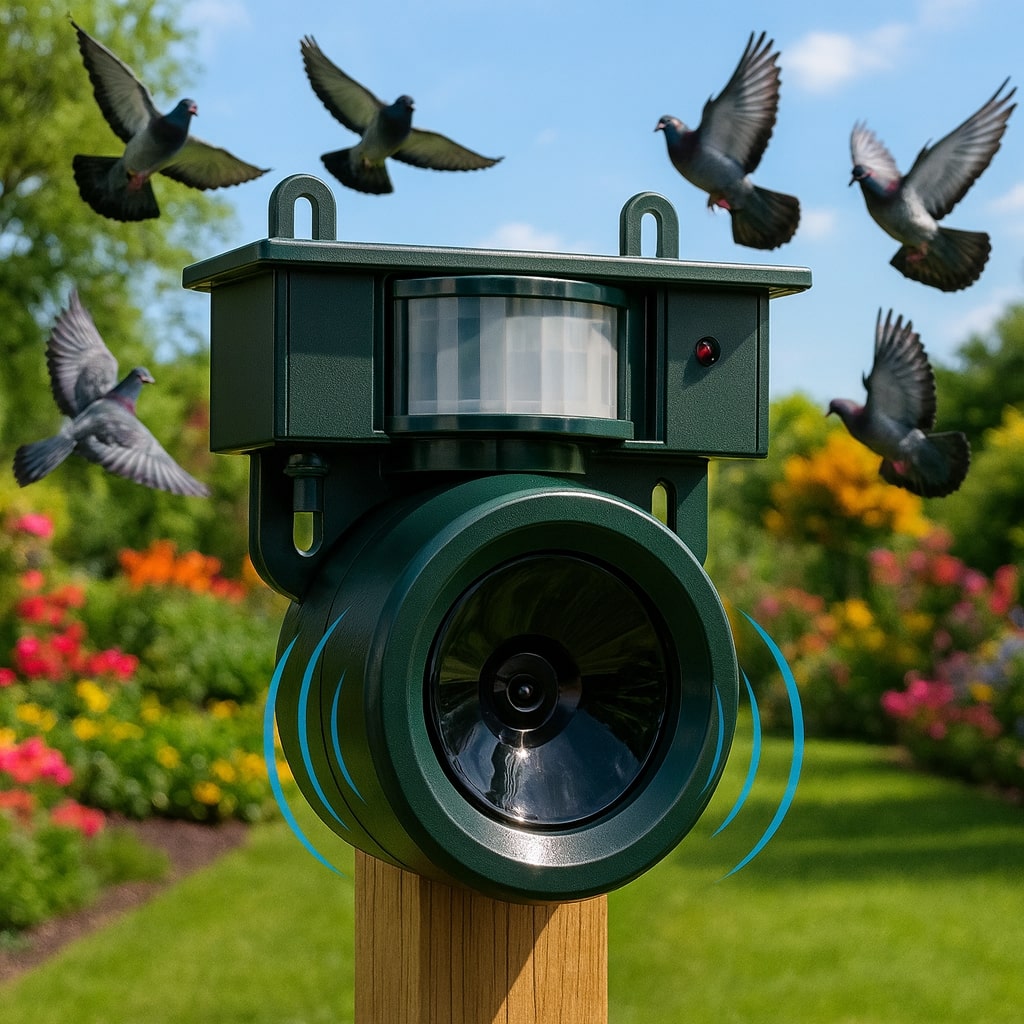 Vogelabwehrgerät für Balkon und Garten, Tauben Vertreiben, Ultraschall - Norvielle