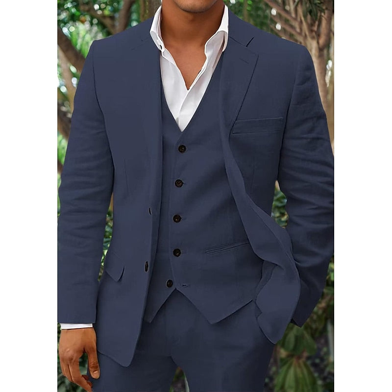 Herren Anzug 3-teilig Blazer Weste Hose