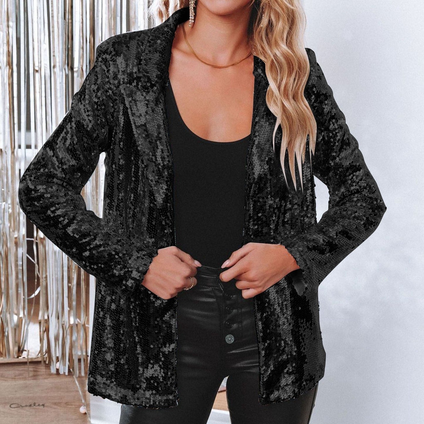 Norvielle Damen Blazer Pailletten
