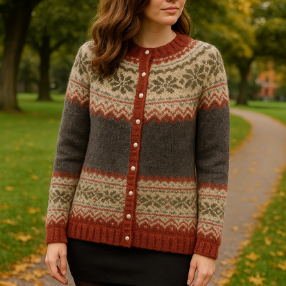 Damen Strickjacke Warme Winterjacke mit Knöpfen