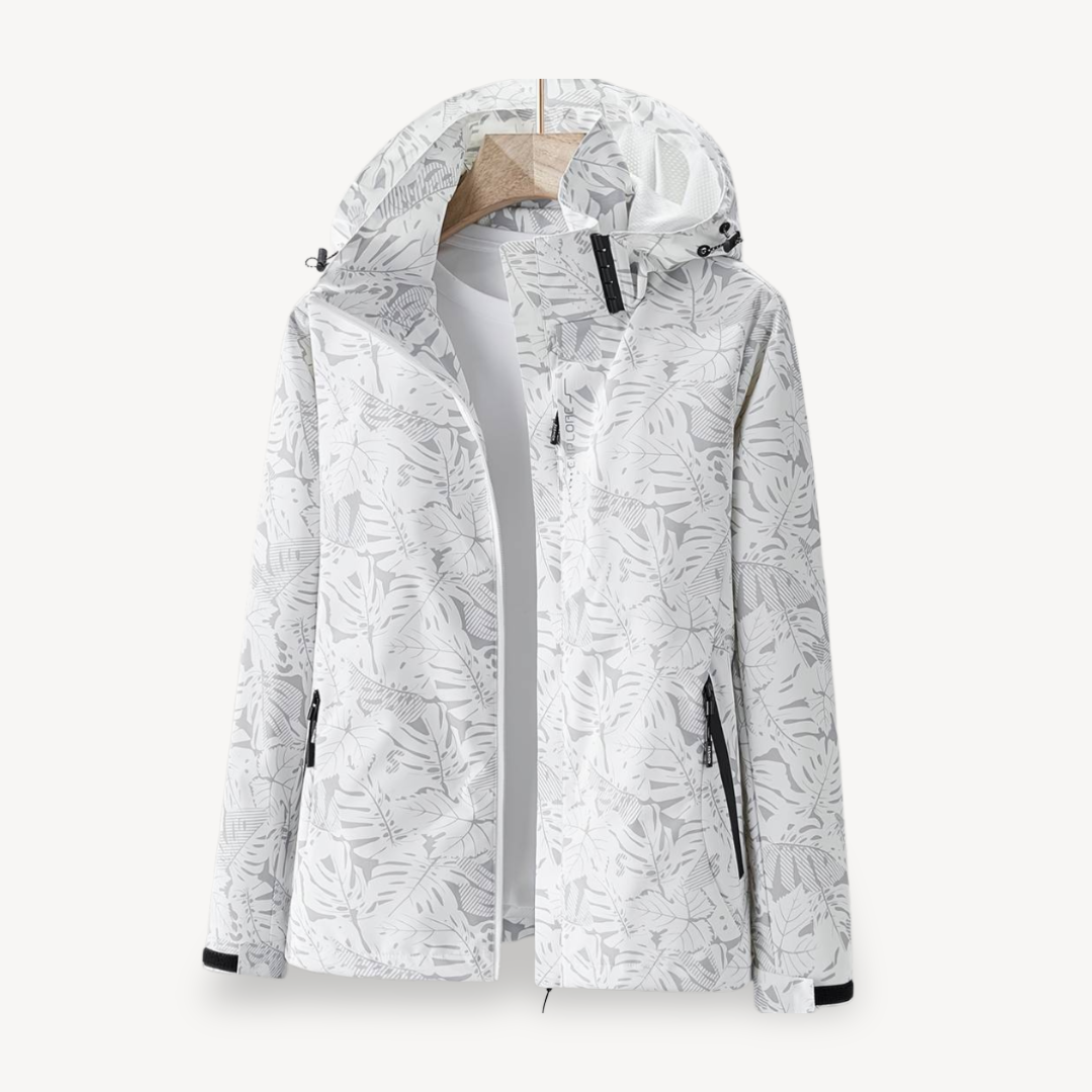 Norvielle Damen Wasserdichte Blätterdruckjacke