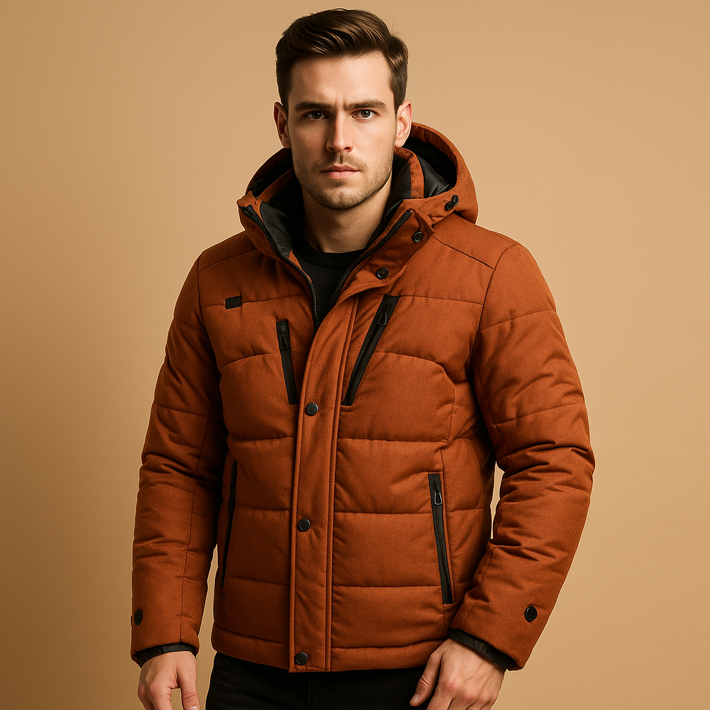 Herren Daunenparka Warm Isoliert Schwarz - Norvielle