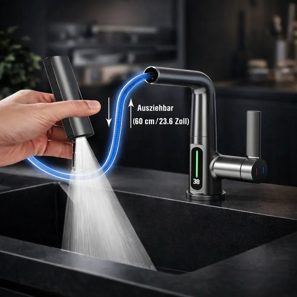 Küchenwasserhahn Ausziehbar mit 5 Sprühmodi