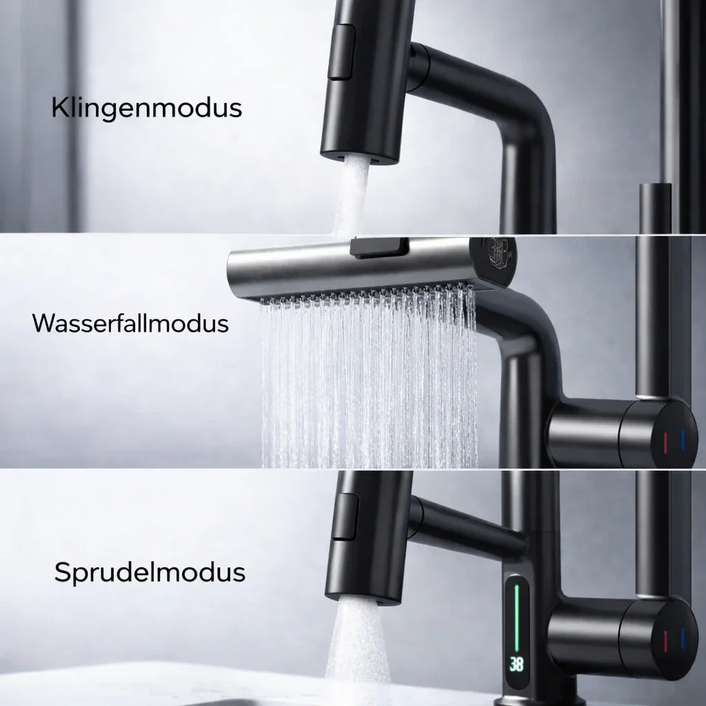 Küchenwasserhahn Ausziehbar mit 5 Sprühmodi