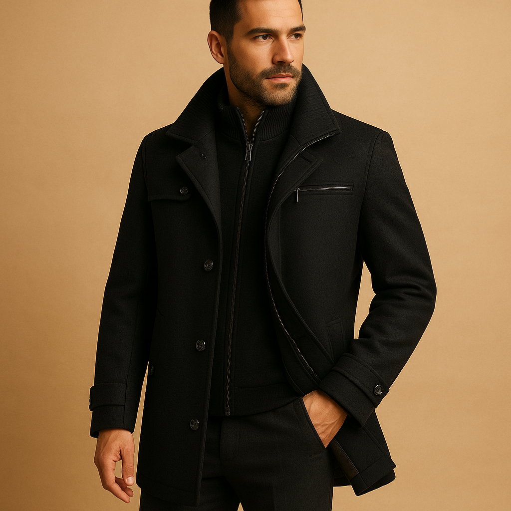 Herren Winterjacke Wasserdicht Verstellbare Bündchen Schwarz - Norvielle