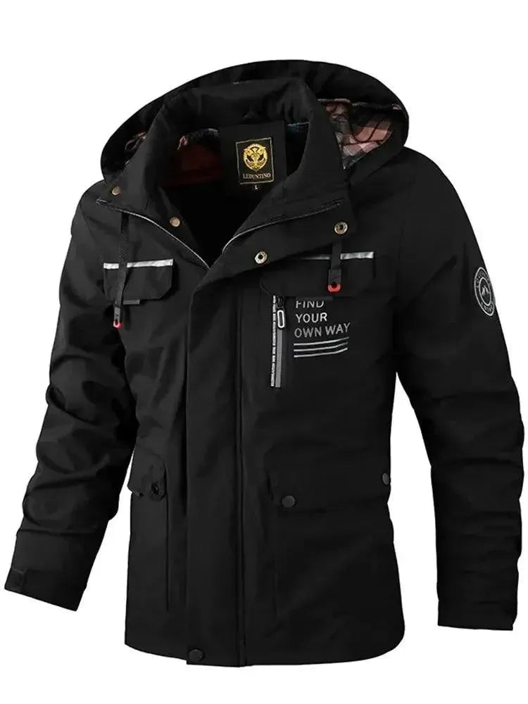 Herren Windbreaker Jacke Wasserdicht Kapuzen