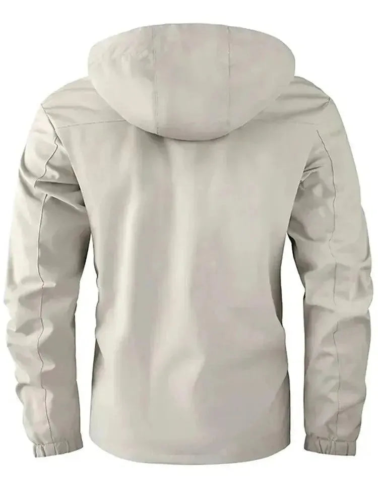 Herren Windbreaker Jacke Wasserdicht Kapuzen Schwarz - Norvielle