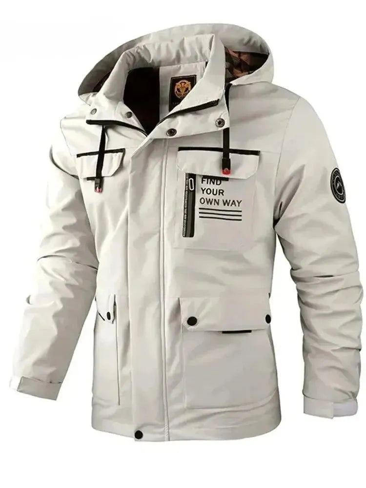 Herren Windbreaker Jacke Wasserdicht Kapuzen