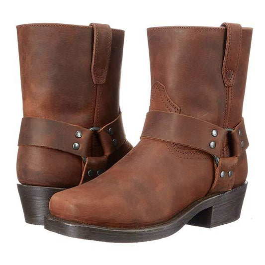 Norvielle Herren Westernstiefel Cowboy Leder Schwarz - Norvielle