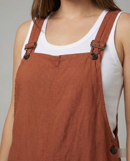 Damen Weite-Leg-Overall Baumwolle Verstellbare Schnalle